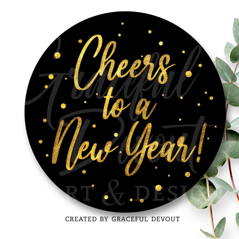 Cheers To A New Year! - 2" (inches) (48ct.)  [GD106-48]